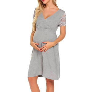 Momma's Cute Lace Maternity Dress